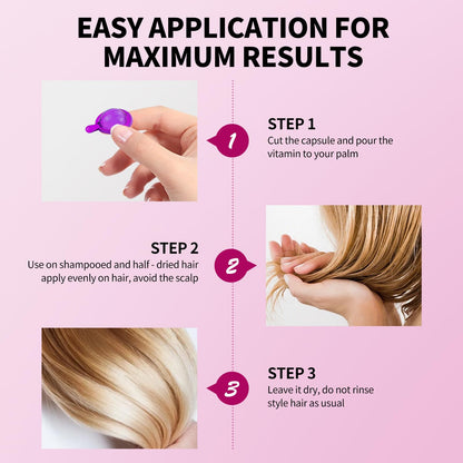 SEVICH Moroccan Oil Hair Care Capsules - 30 Capsules for Dry, Damaged & Color-Treated Hair - Nourishing Vitamin E Formula - Non-Greasy Leave-In Treatment (Purple)