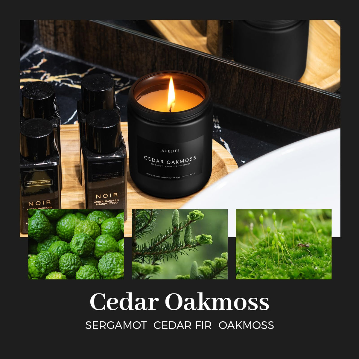 Scented Candles Set - Men Candles Set, Candles for Men Scented Candles for Home - 4 Pack Candles Scents