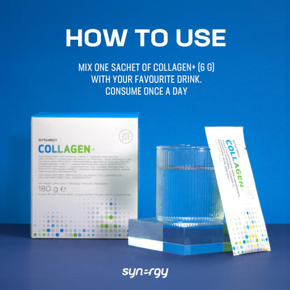 Synergy Worldwide Collagen+ 30 doses - 5810mg Collagen with Vitamin C, Hyaluronic Acid and Zinc