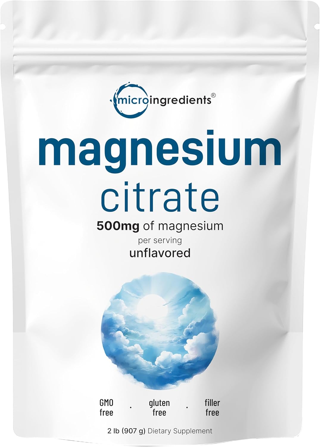 Magnesium Citrate Powder, 2lbs - Unflavored Magnesium Supplement - Relaxation and Nutrient Utilization - Easily Absorbed Formula - Non-GMO, Vegan, Gluten Free