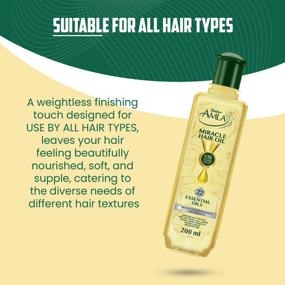 Dabur Amla Luxe Hair Oil - Lightweight Ayurvedic Hair Growth With Pure Amla and 22 Essential Oils, Nourishes and Conditions Scalp, Strengthens Roots, Adds Shine - Dermatologically Tested - 200 ml