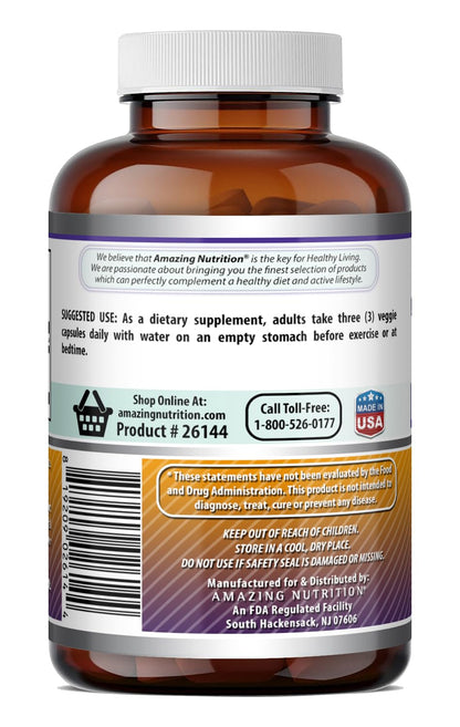 Amazing Formulas L-Ornithine 1500 Mg Per Serving Veggie Capsules Supplement - Non-GMO - Gluten Free - Made in USA (120 Count)