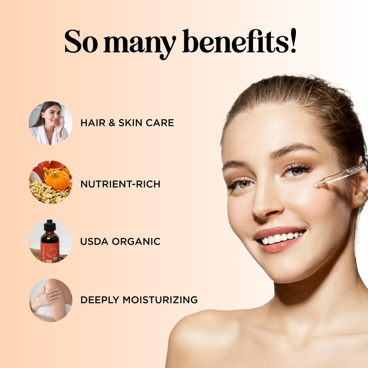Pumpkin Seed Oil Organic Certified - 100% Pure Organic Pumpkin Seed Oil for Hair and Anti Aging Face Oil - USDA Organic Hair Oil for Dry Hair and Volume - Virgin Cold Pressed & Unrefined (16oz)