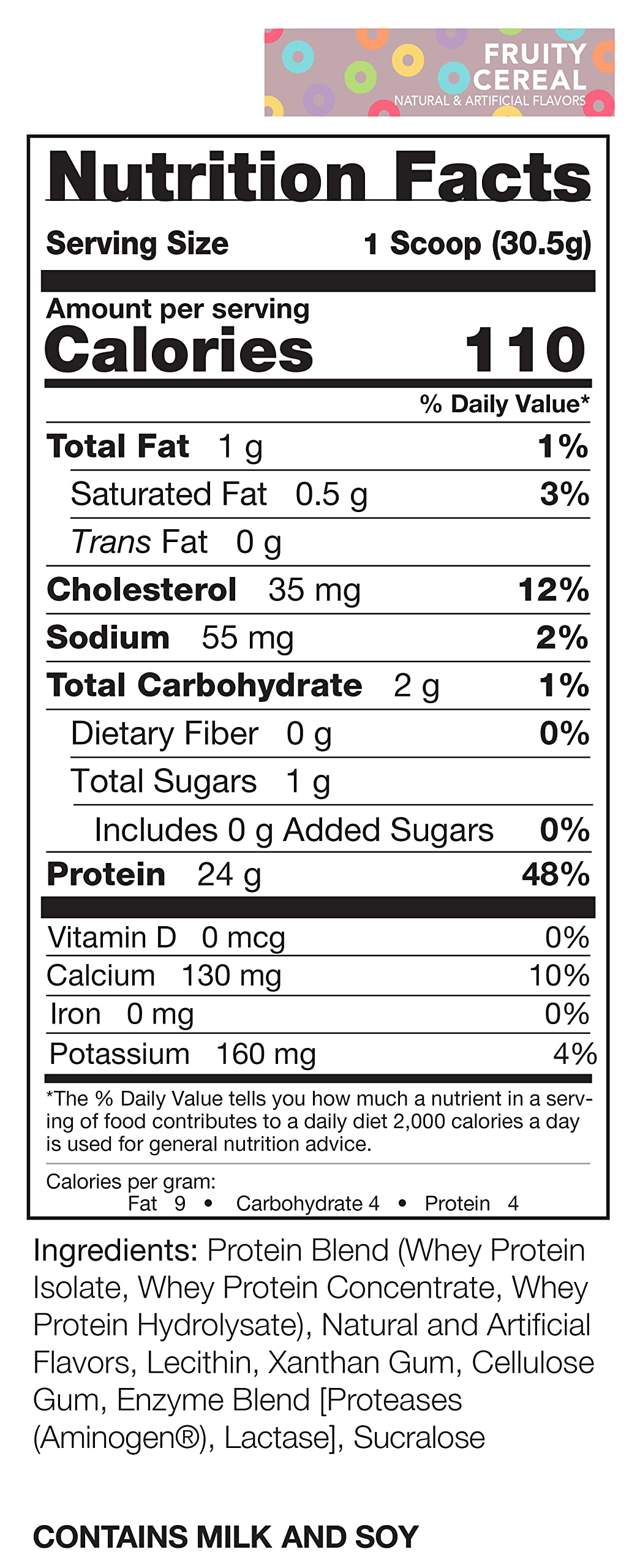 Rivalus Rivalwhey - Fruity Cereal 2lb - 100% Whey Protein, Whey Protein Isolate Primary