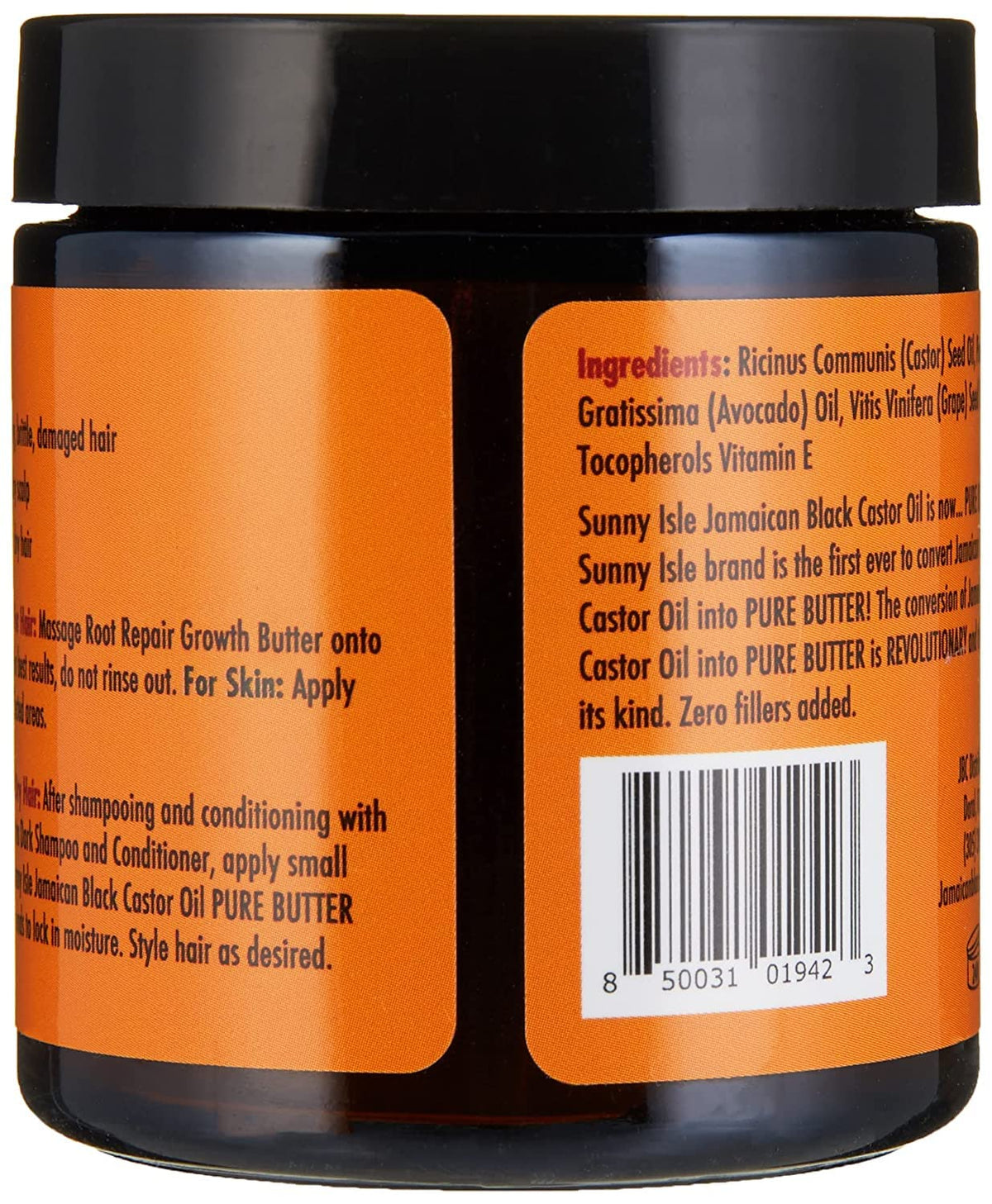 Sunny Isle Jamaican Black Castor Oil Root Repair Growth Butter 4oz - Restores & Revitalizes ALL Damaged Hair Types - Nutrient-Rich, Stimulates Hair Growth - Fights Dry, Itchy, Flaky Scalp