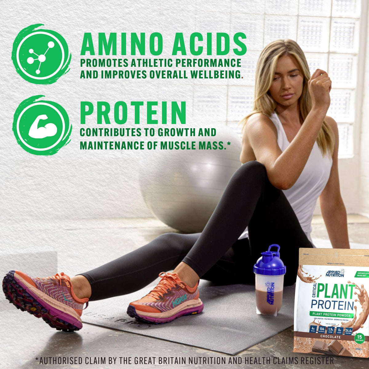 Applied Nutrition Plant Protein Powder - Critical Plant Vegan Protein Shake with SOYA, Pea, Brown Rice Proteins
