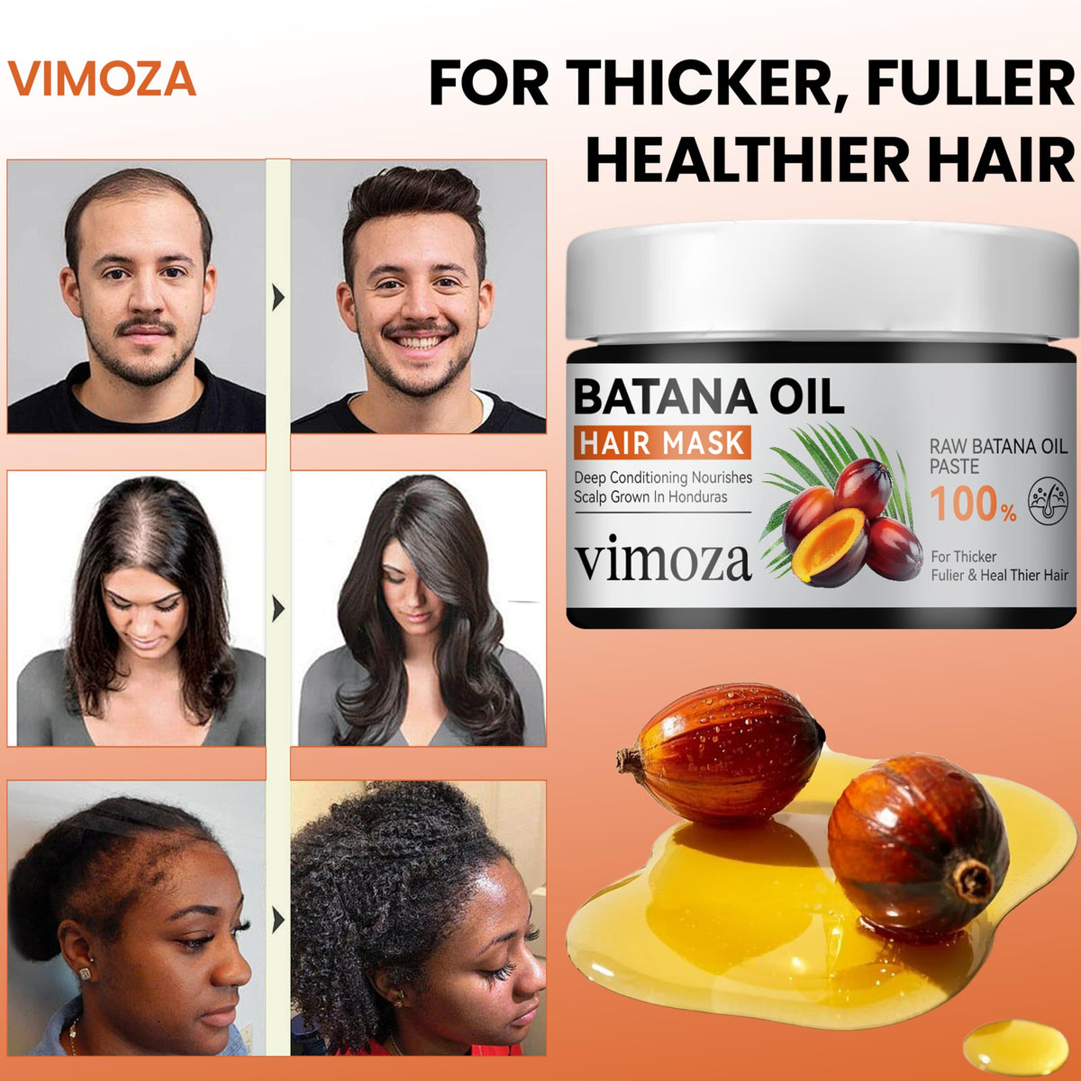 Batana Oil for Hair Growth, 100% Unrefined Natural Batana Oil Revitalized Hair Strength, Organic Raw Batana Conditioner For batana natural hair growth oilbatana oil organic for hair growth (1PACK)