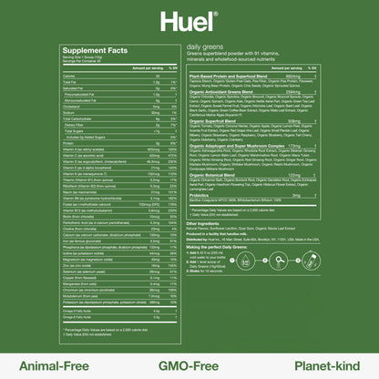 Huel Daily Greens - Superfood Greens Powder - 91 Vitamins, Minerals, and Wholefood
