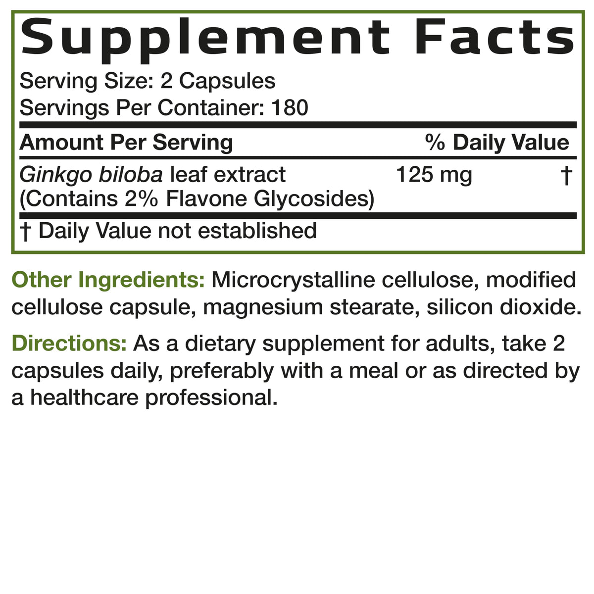 Bronson Ginkgo Biloba Extra Strength Brain & Memory Support 120 Capsules - Vegetarian, Non-GMO, Gluten Free, Soy Free, Memory, Cognitive & Brain Health Support