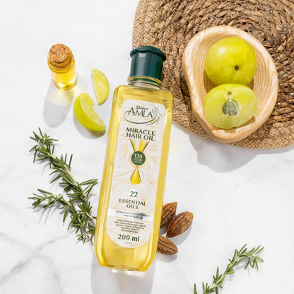 Dabur Amla Luxe Hair Oil - Lightweight Ayurvedic Hair Growth With Pure Amla and 22 Essential Oils, Nourishes and Conditions Scalp, Strengthens Roots, Adds Shine - Dermatologically Tested - 200 ml