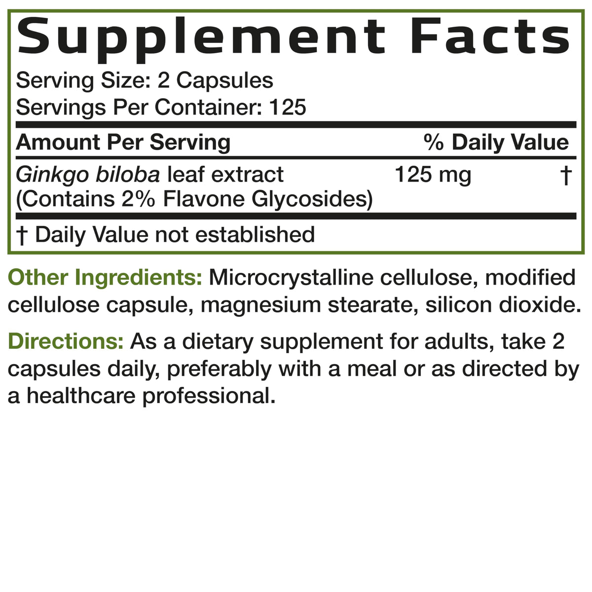 Bronson Ginkgo Biloba Extra Strength Brain & Memory Support 120 Capsules - Vegetarian, Non-GMO, Gluten Free, Soy Free, Memory, Cognitive & Brain Health Support