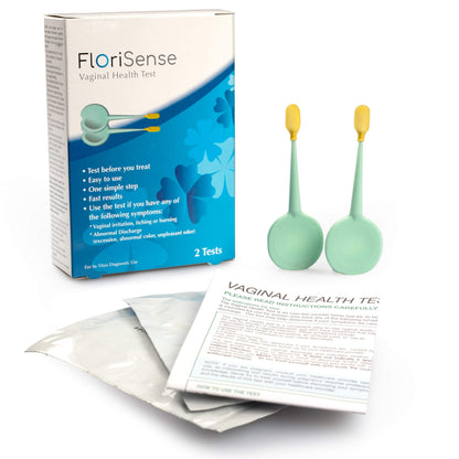 FloriSense Vaginal Health pH Test Kit - OTC Vaginal Acidity Test - Bacterial Vaginosis and Yeast Infections - 2 Swabs, Detect Feminine Imbalance