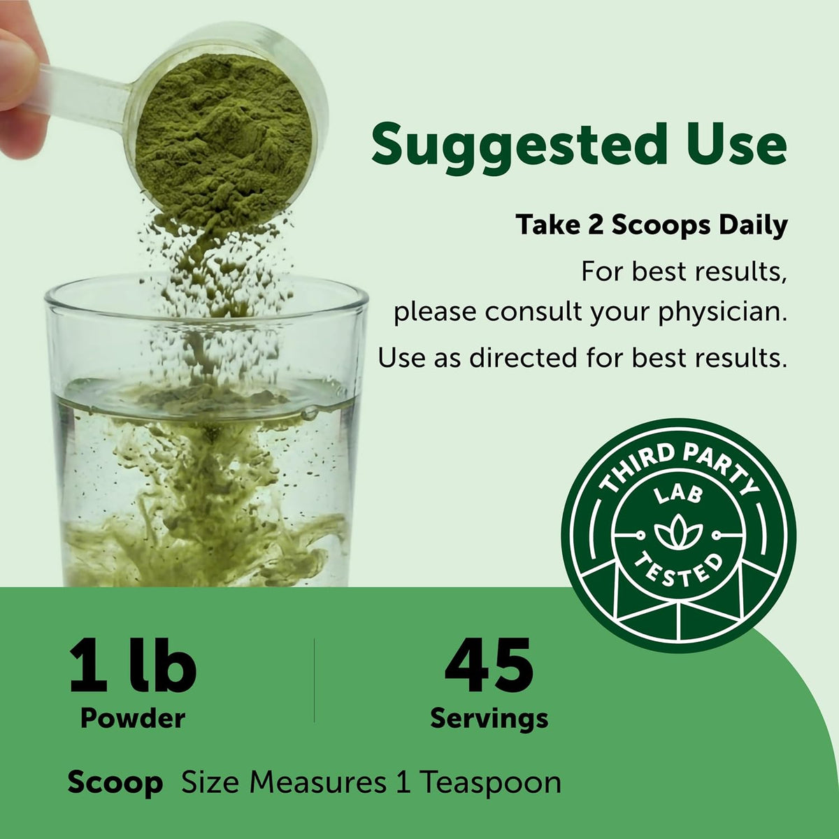 Micro Ingredients Super Greens Powder, 100 Superfoods, Green Drink Mix, 1lb - Superfood Blend with Daily Greens, Probiotics, Fruits, Vegetables & Mushrooms - 45 Servings - Non-GMO, Gluten-Free