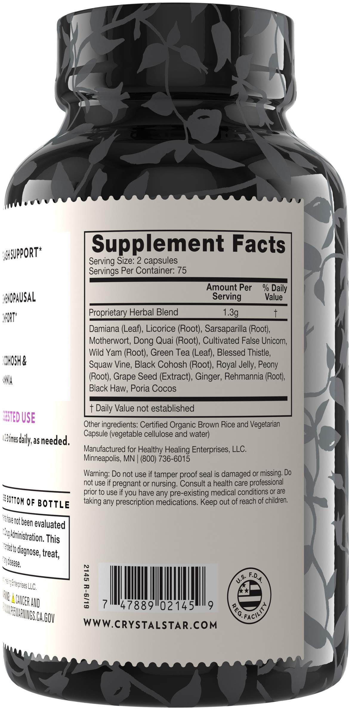 Crystal Star Estro G Balance Supplement (150 Capsules) - Herbal Menopause Support