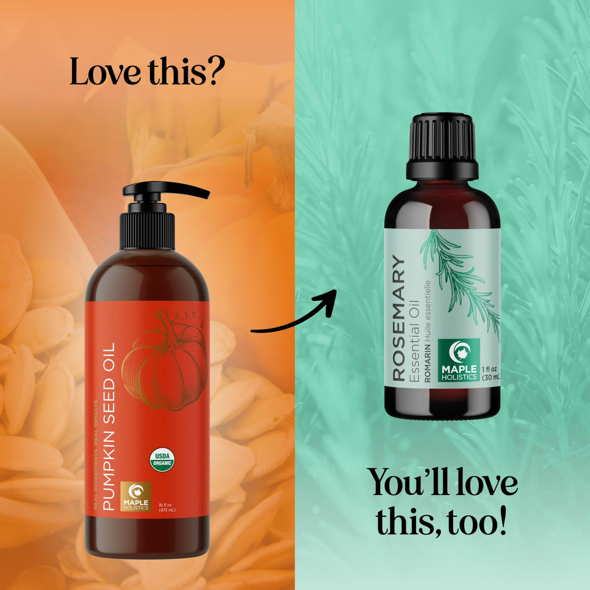 Pumpkin Seed Oil Organic Certified - 100% Pure Organic Pumpkin Seed Oil for Hair and Anti Aging Face Oil - USDA Organic Hair Oil for Dry Hair and Volume - Virgin Cold Pressed & Unrefined (16oz)