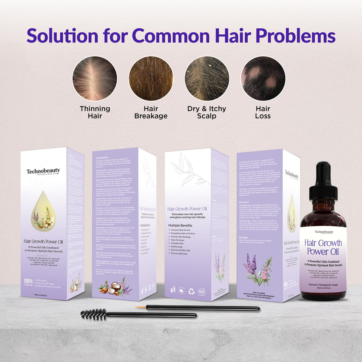 Rosemary Oil With Black Castor, Batana, Lavender, Coffee, Coconut, Argan, Avocado, Olive, Almond & Parsley Seed Oil, 11 Oils Infused for Ultimate Hair Growth & Care for Stronger, Thicker Hair