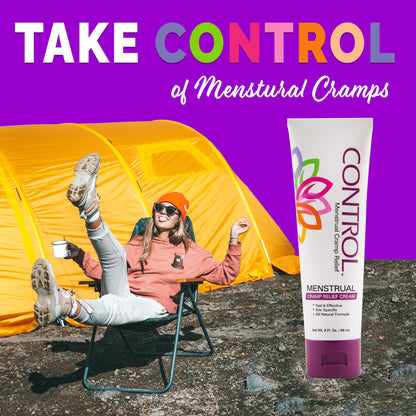 CONTROL, Menstrual Cramp Relief Cream, Topical Pain Relief for Period Cramps and PMS, Period Relief