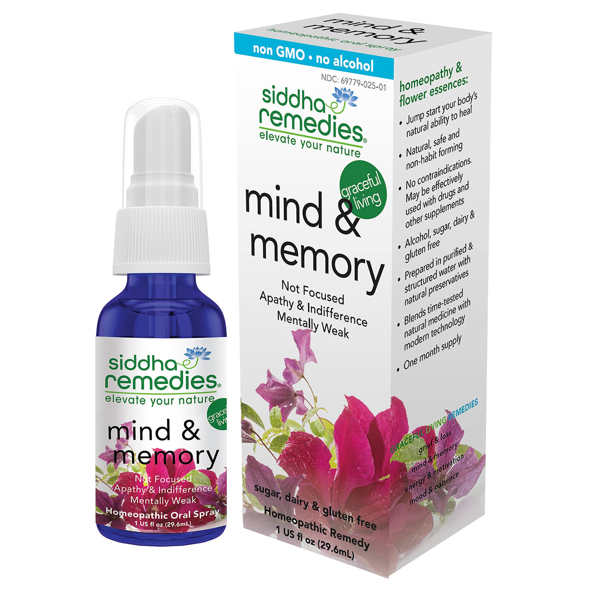 Siddha Remedies Mind & Memory Spray for Apathy, Indifference & Low Focus