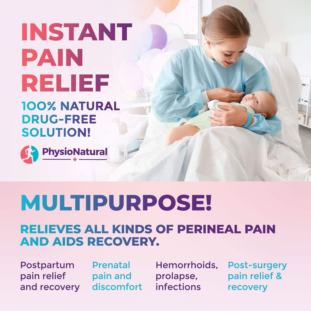 Reusable Perineal Ice Packs with Washable Sleeves - for Hemorrhoids, Postpartum Vaginal Pain