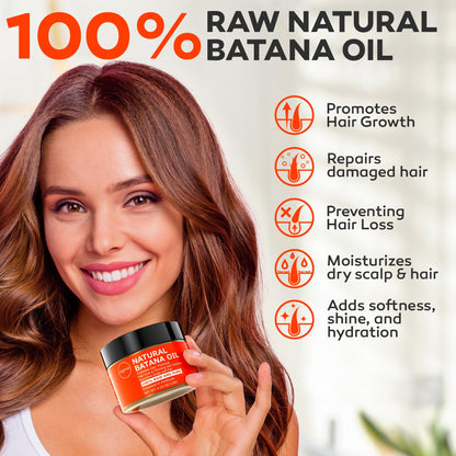 Raw Batana Oil for Hair Growth - Unrefined Pure 100% Organic Natural Batana From Honduras, Dr. Sebi Unrefined for Thick and Strong Natural Hair, Cold Pressed Cosmetic Scalp Mask Men & Women 4.23 OZ