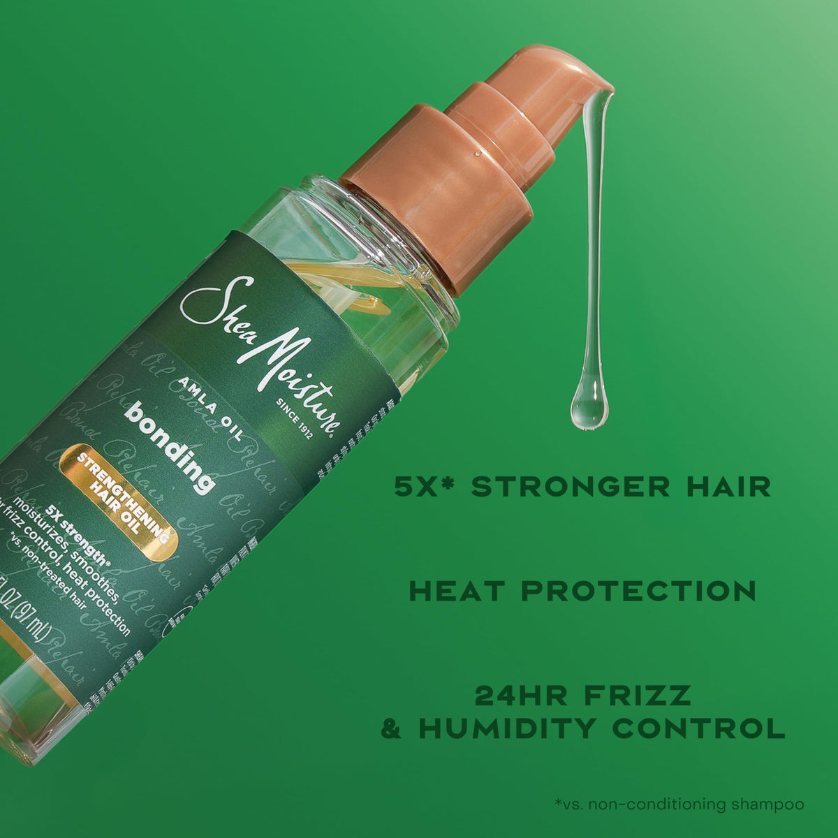 SheaMoisture Bonding Oil Amla Oil To Protect,Strengthen And Smooth Hair With Amla-Oil And Fair-Trade Shea Butter With 5X Strength-And 24-Hour Frizz & Humidity Control 3.3 Fl Oz,(Pack of 2)
