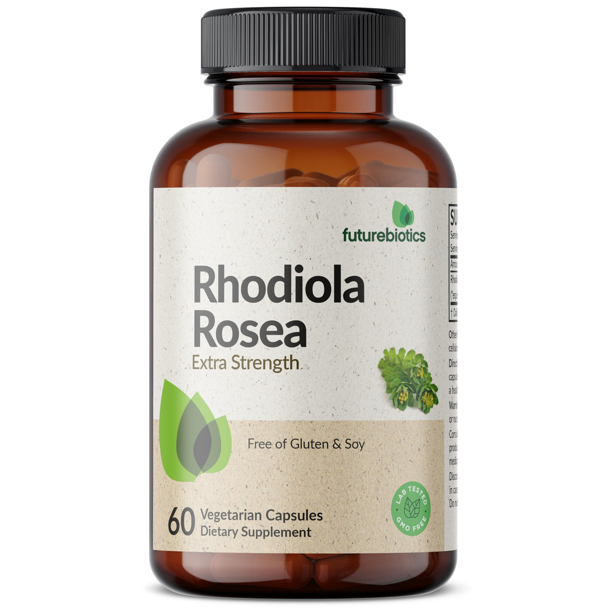 Futurebiotics Rhodiola Rosea Powder Adaptogenic Herb Vegetarian Capsules, 60 Count