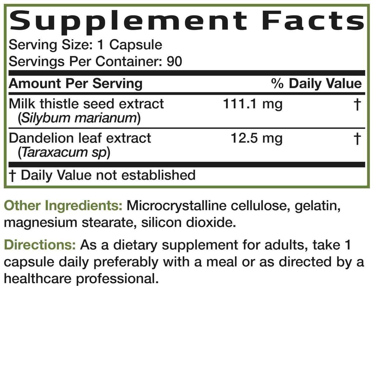 Bronson Milk Thistle Silymarin Marianum & Dandelion Extract, 120 Capsules - 2-in-1 Liver Cleanse, Health, Detox & Antioxidant Support, Non-GMO, Gluten-Free, Soy-Free