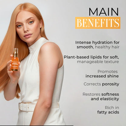 Fig Split End Repair Hair Oil 1.69 fl oz - Luxurious Fig Scent, High Cuticle Absorption, Protein Replacement, and Deep Nutrition - For Damaged Ends and Frizz Control - Tyrrel