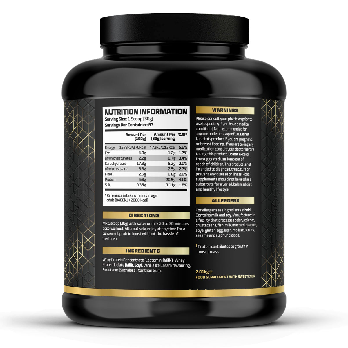 Beast Pharm - WHEY Protein Powder - 2.01kg/67 Servings - Vanilla Ice Cream