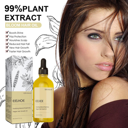 2 Pcs Natural Hair Growth Oil, EELHOE Organic Rosemary Oil for Dry Damaged and Thin Hair.