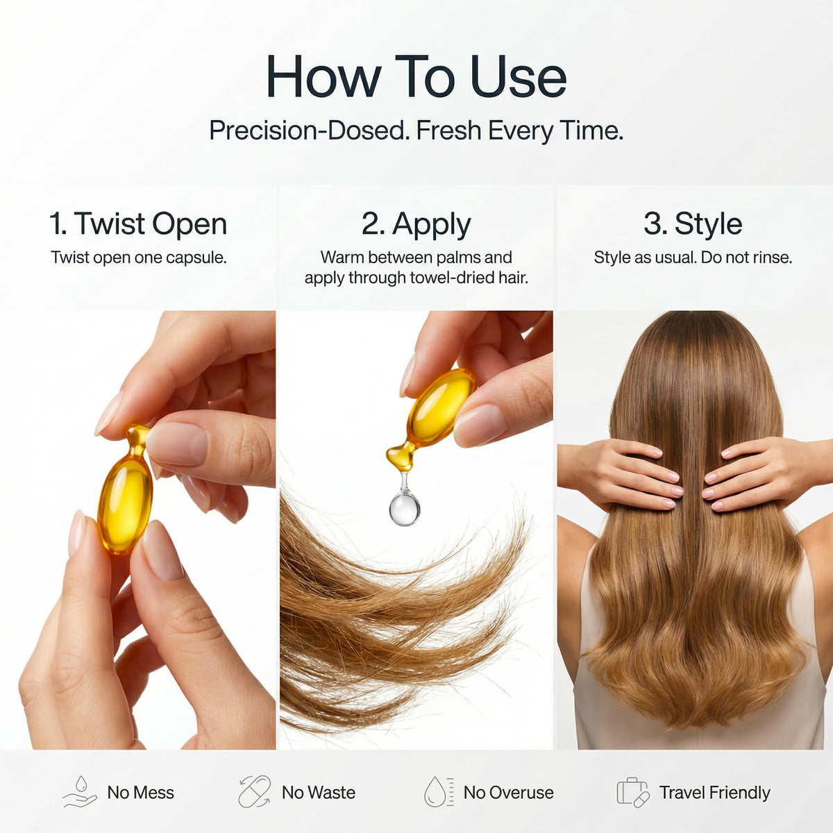 SNOB GIRLS Strength Repair Hair Serum Capsules - Damaged Hair, Split End Repair & Bond Sealing - Argan Oil, Peptides, Ceramides - Vegan, Mineral Oil-Free, Color-Safe - Leave-In Serum - 15Ct
