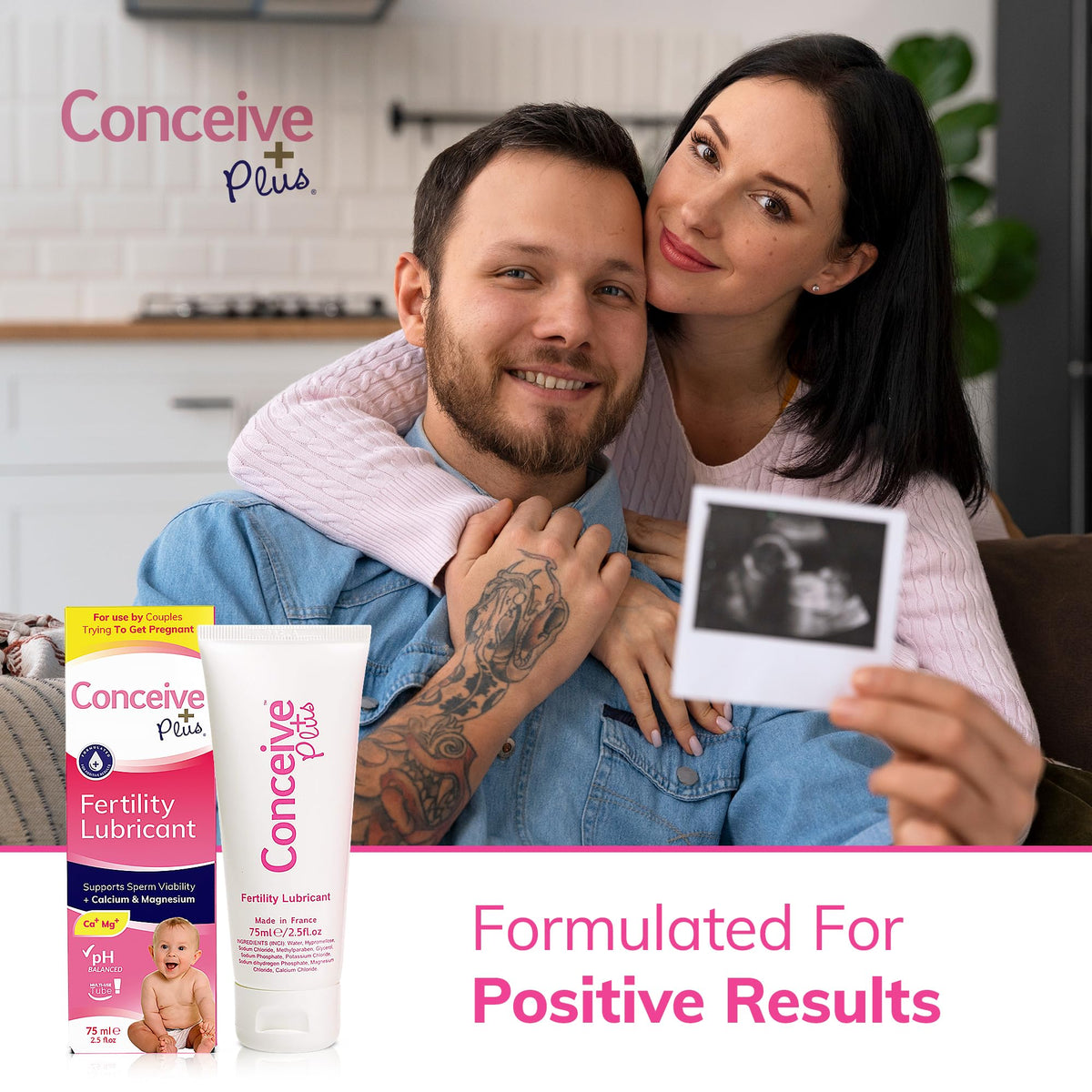 Conceive Plus Fertility Lubricant - Fertility Friendly Lube for Couples Trying to Conceive, 75ml / 2.5 fl oz