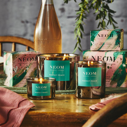 NEOM- Perfect Peace Luxury Scented Candle - Pine, Myrrh & Lime Peel - Christmas Gift… (1 Wick)