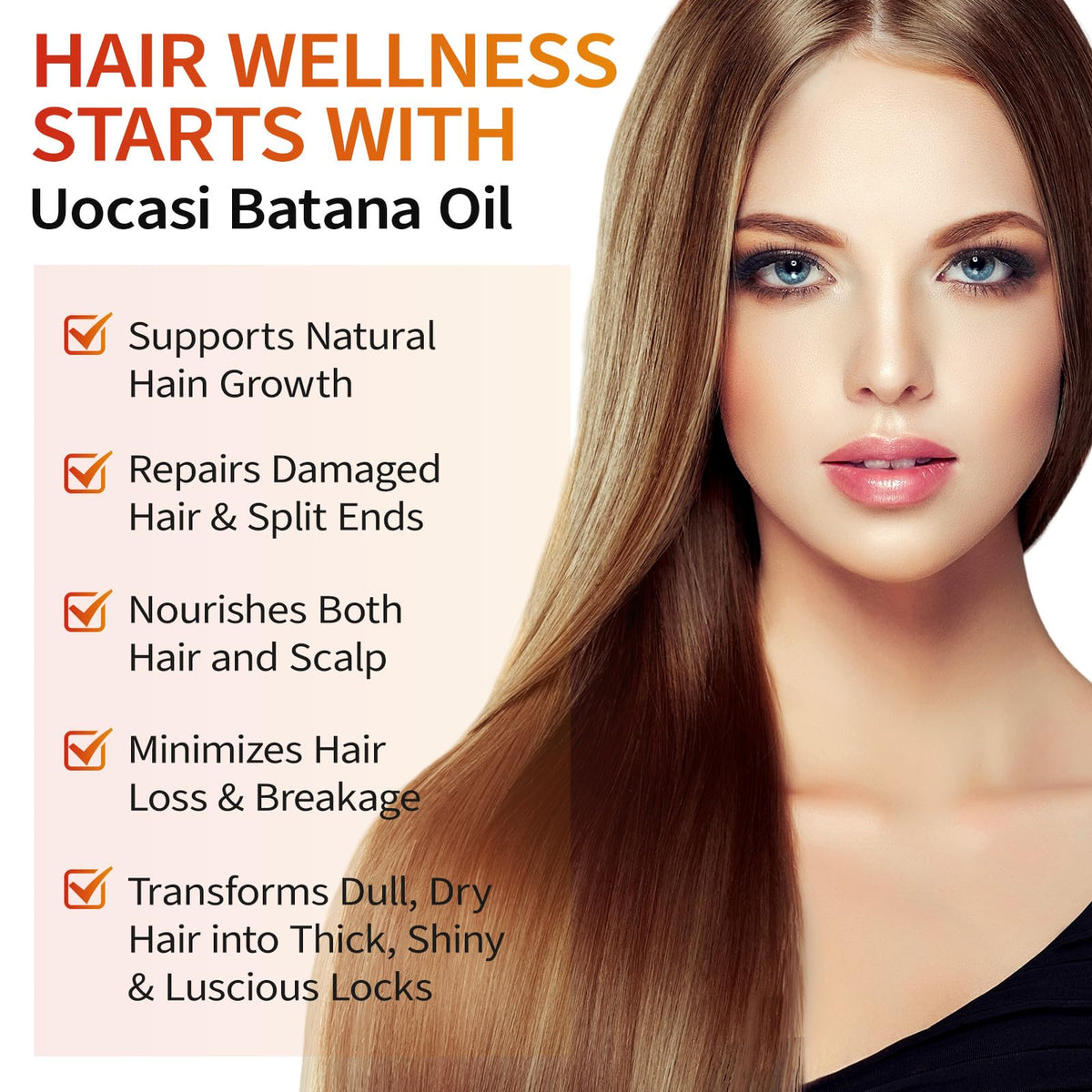 Uocasi Pure Batana Oil for Hair Growth, Unrefined Raw Oil to Thicken Hair - Natural Hair Strengthening Treatment, 2.02 Oz
