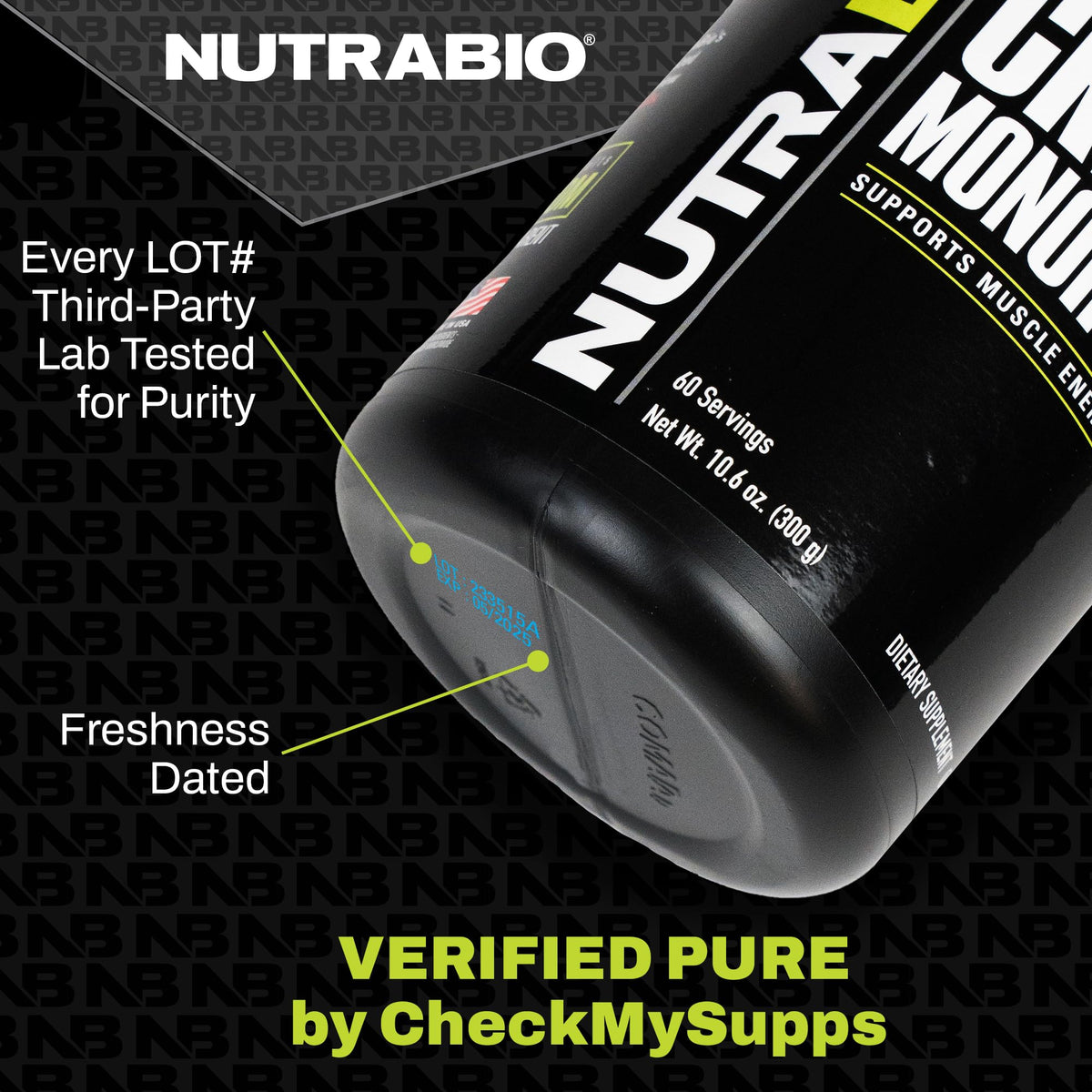 NutraBio Whey Protein Isolate Supplement - 25g of Protein Per Scoop with Complete