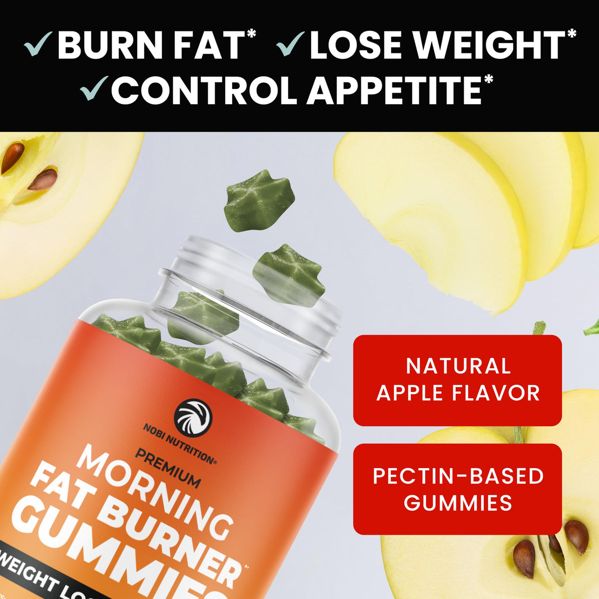 Morning Fat Burner Gummies for Weight Loss for Women & Men - Thermogenic Belly