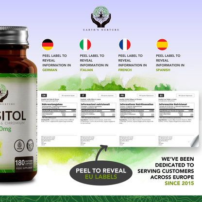 EN Myo-Inositol Chromium & Folate Blend - 1000mg Myo Inositol Per Serving - 180 Vegan