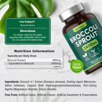 Broccoli Sprout Extract - Activated Sulforaphane Supplement - 2400mg Capsules - 60 Ct