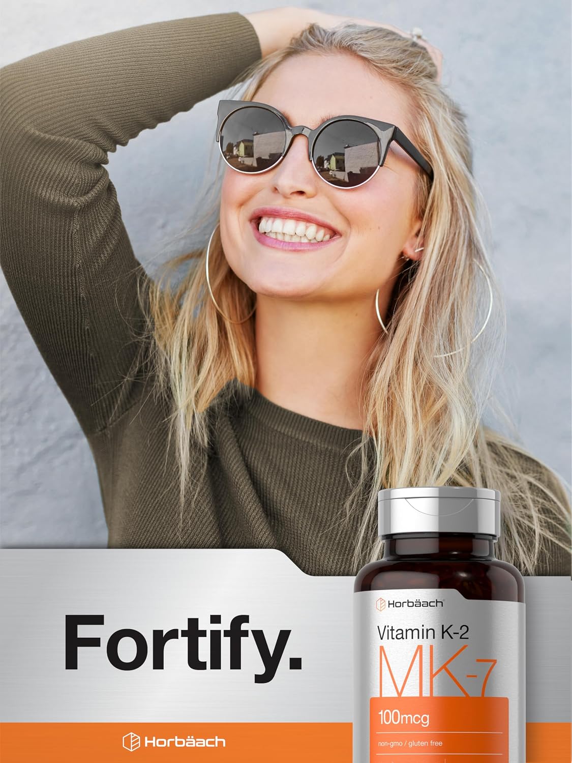 Horbäach Vitamin K2 MK7 100mcg - 250 Softgels - Non-GMO, Gluten Free Supplement