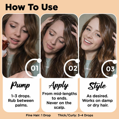 Herstyler Argan Oil Serum for Natural Shine - Anti-Frizz Straightening Serum for Damaged Tresses (Pack of 2)