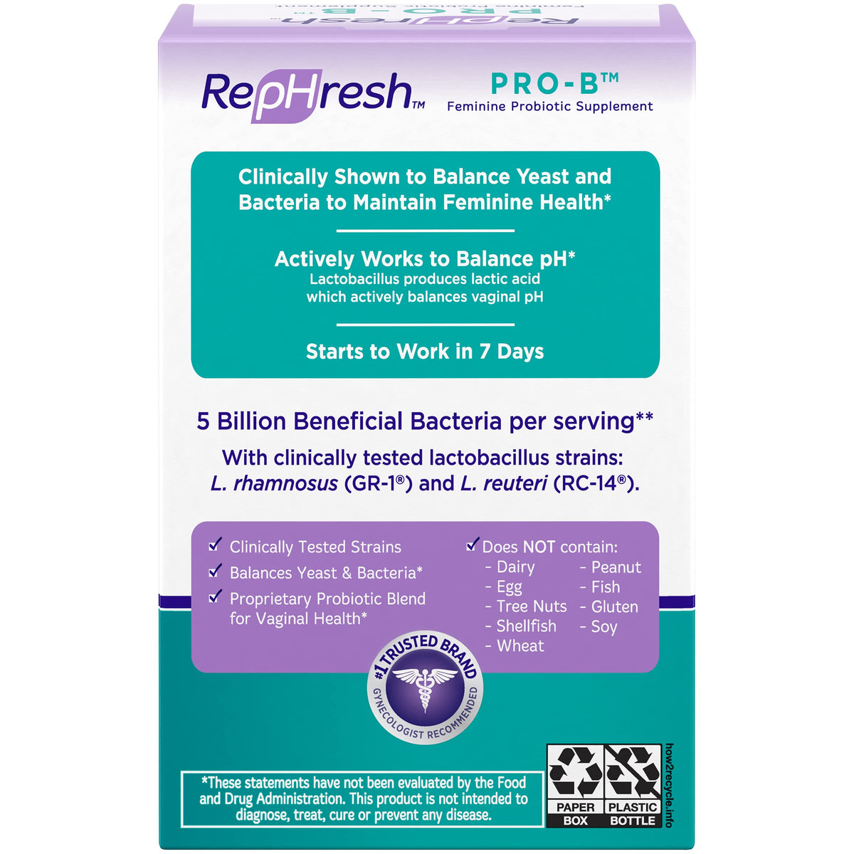 RepHresh Pro-B Probiotic Feminine Supplement