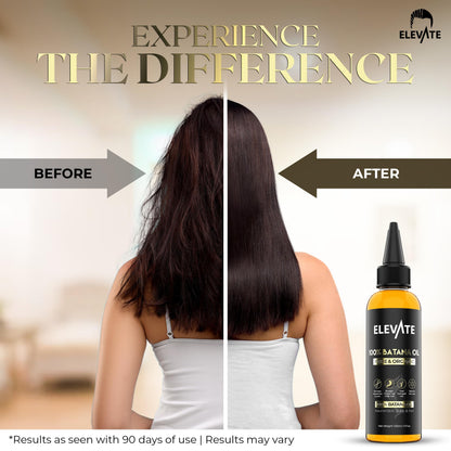 Elevate Batana Oil for Hair Growth - 100% Pure & Natural Raw Dr. Sebi Organic Oil from Honduras - Cold Pressed Chemical-Free for Thickness & Scalp Care Skin - Thicker Stronger Hair 4 Fl Oz 2 Pack