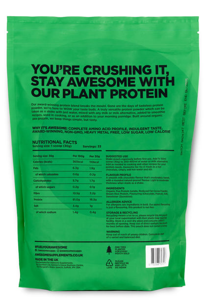 Chocolate Nut Awesome Protein Powder by Ben Coomber - 1kg Vegan Organic Flavoured Protein