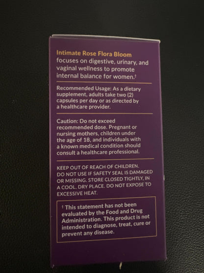 Intimate Rose Combo Pack! Flora Bloom Probiotics for Women (One Bottle) and Boric Balance Boric Acid