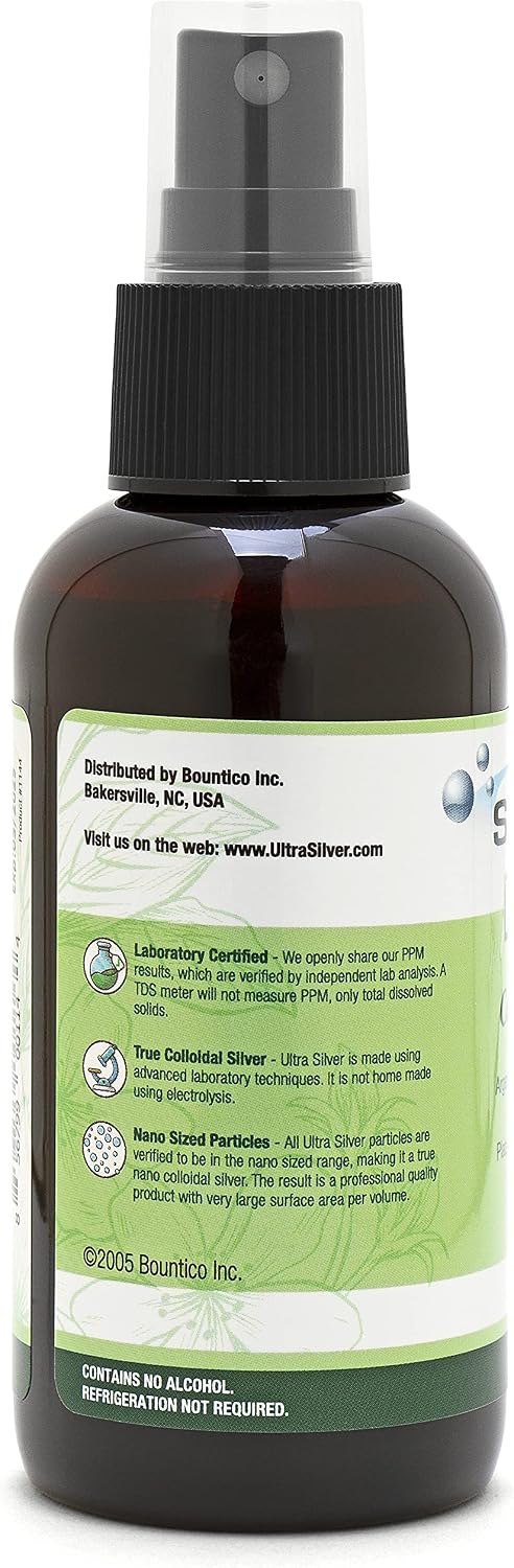 Ultra Silver Colloidal Silver - 500 PPM - 4 Ounce - Fine Mist Spray