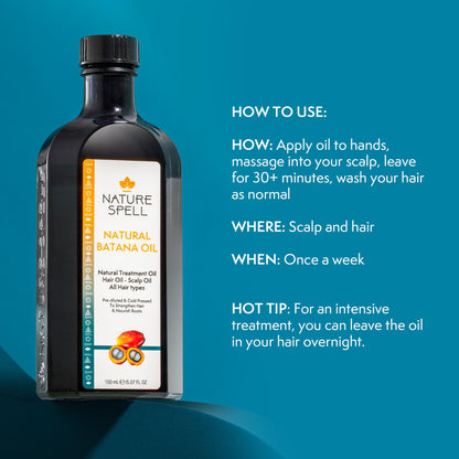 Nature Spell Batana Oil for Hair Growth with Comb Applicator, 5.07 Fl Oz
