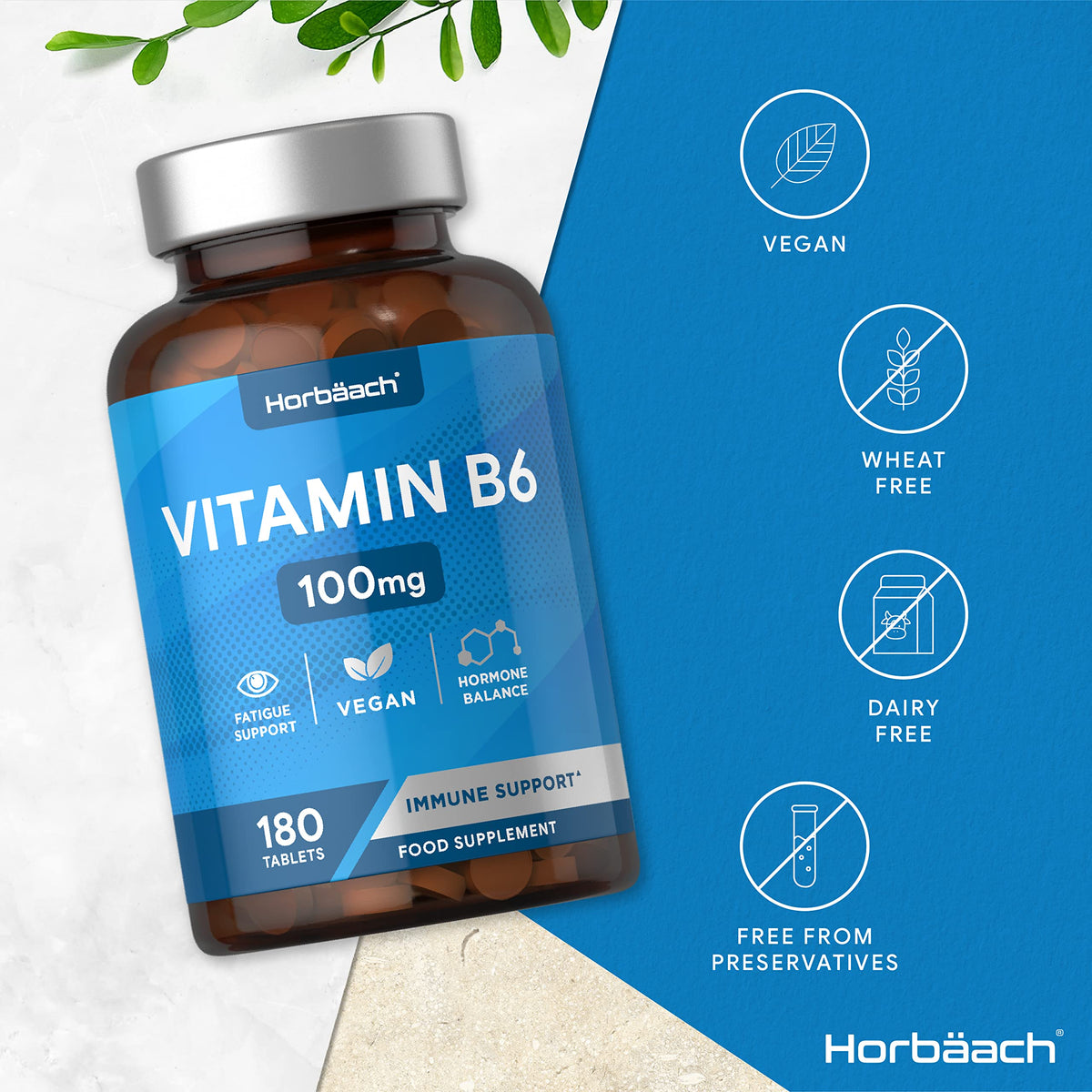 Vitamin B6 100mg - 180 High Strength Tablets - Regulation of Hormonal Activity & Fatigue