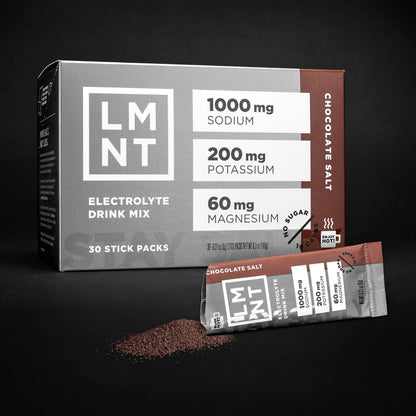 LMNT Zero-Sugar Electrolytes - Hot Chocolate Salt - Hydration Powder Packets