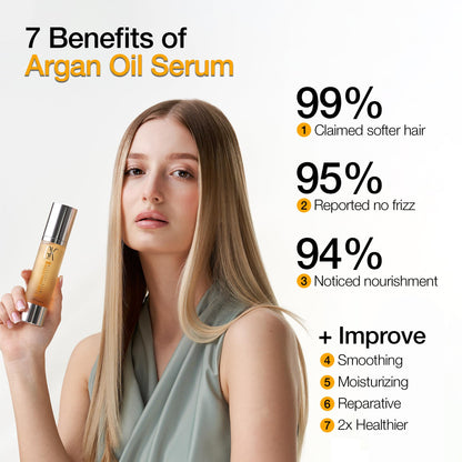 GK HAIR Oil- Argan Oil Hair Serum For Frizzy And Damaged Hair- Perfect For Keratin,Frizzy, Curly, Dry & Damaged ends-Adds Shine and Smooths,Paraben,Phthalate and Sulfate Free (3.4 oz)