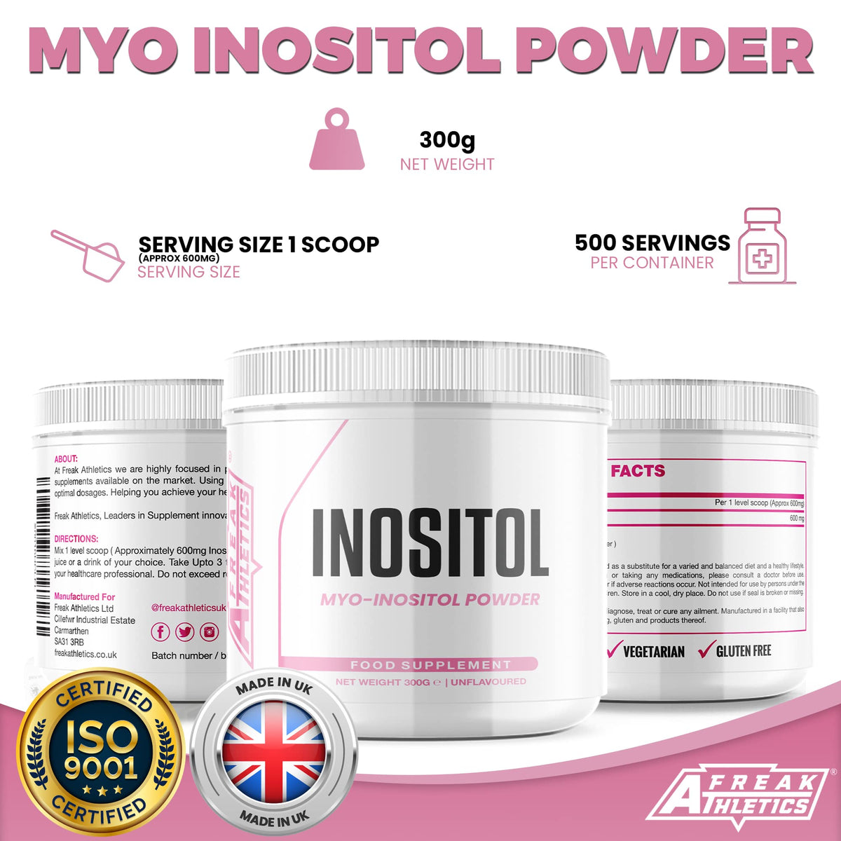 Inositol (Myo-Inositol) Powder 300g - Premium Myo Inositol Powder - Supports Women